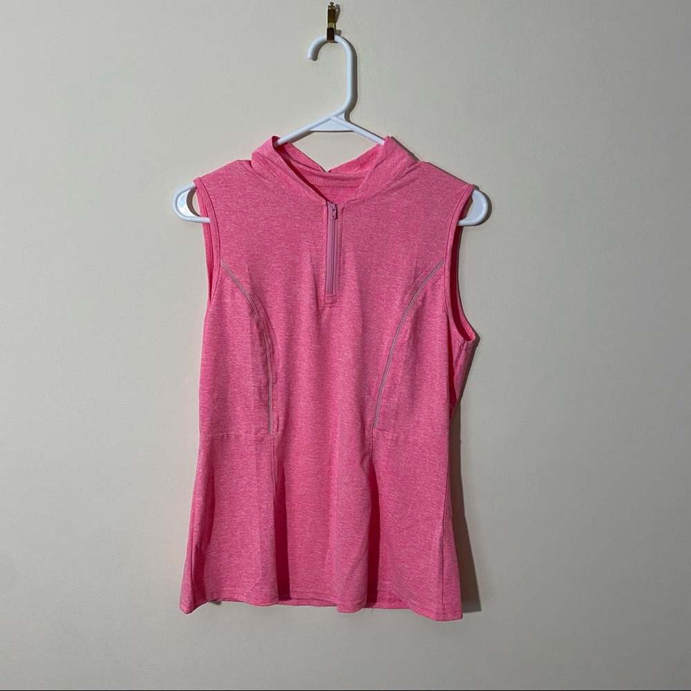 WOWENY Women’s Pink 1/4 Zip Golf Tank M